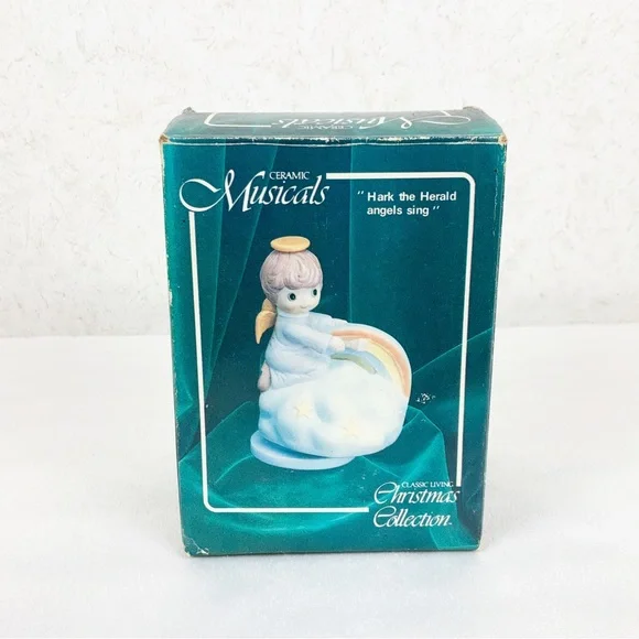 Vintage Zayre Corp Taiwan Hark The Harold Angels Sing Rotating Music Box Rainbow - Picture 10 of 11